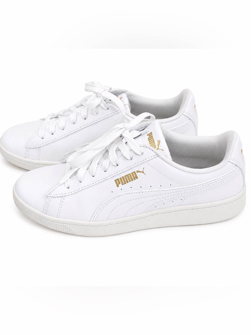 Puma Womens Vikky V2 Lthr Sneakers White 7 SoftFoam+ Comfort Casual Shoes